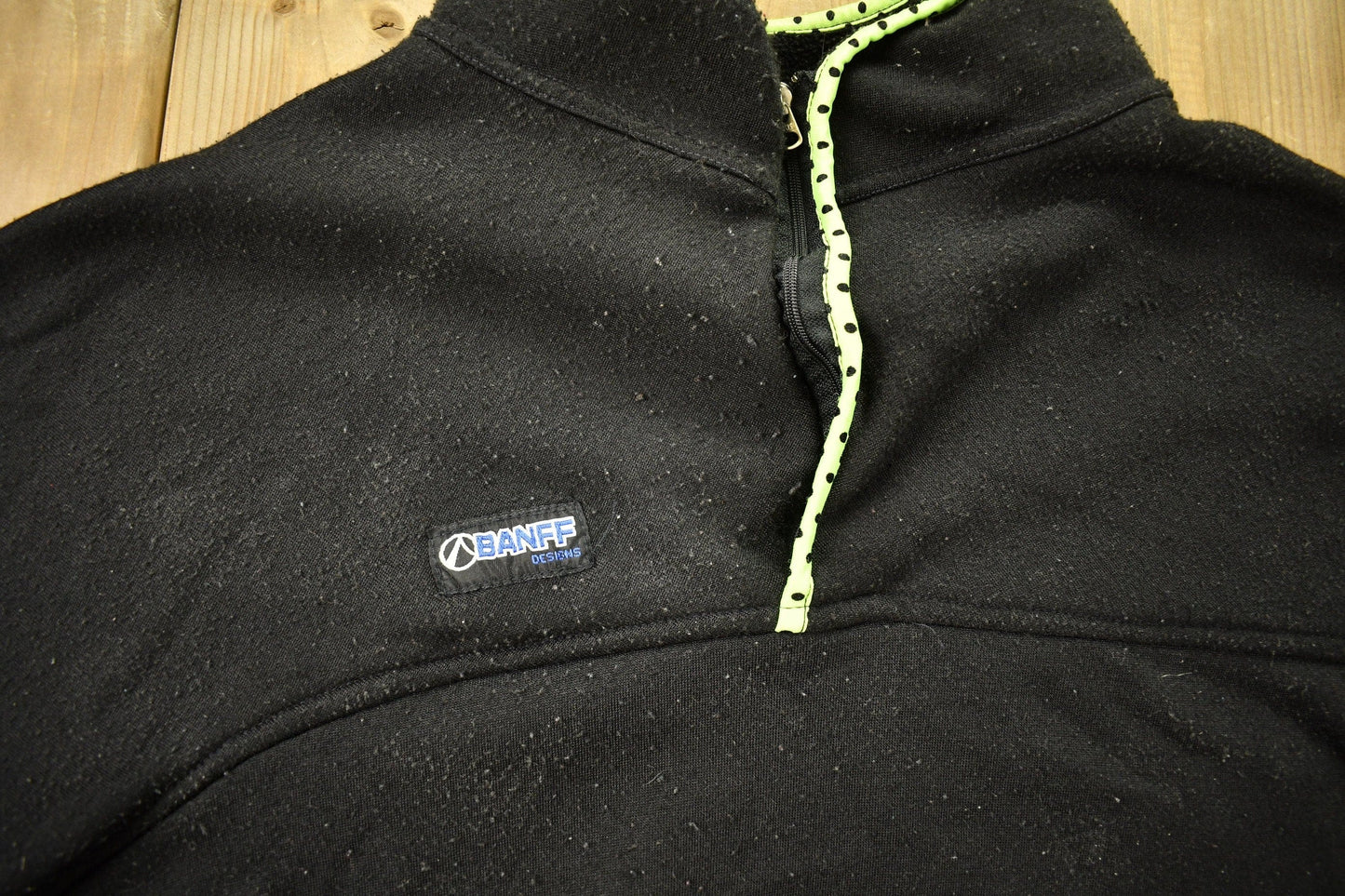 Vintage 1990s Banff Designs Reversible Quarter Zip Fleece Sweater Men's Medium from propervintagecanada