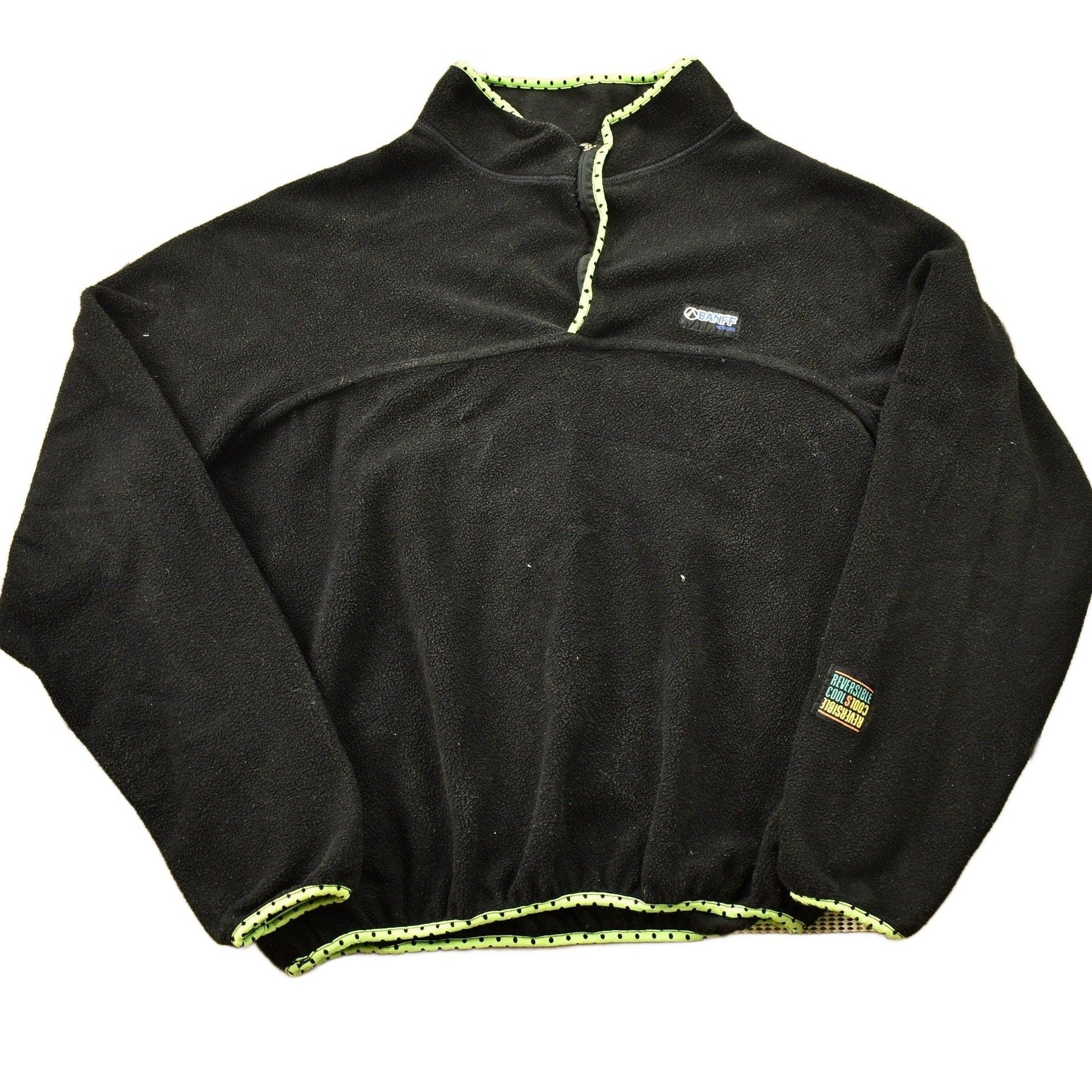 Vintage 1990s Banff Designs Reversible Quarter Zip Fleece Sweater Men's Medium from propervintagecanada
