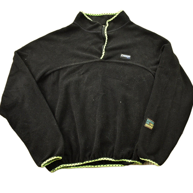 Vintage 1990s Banff Designs Reversible Quarter Zip Fleece Sweater Men's Medium from propervintagecanada