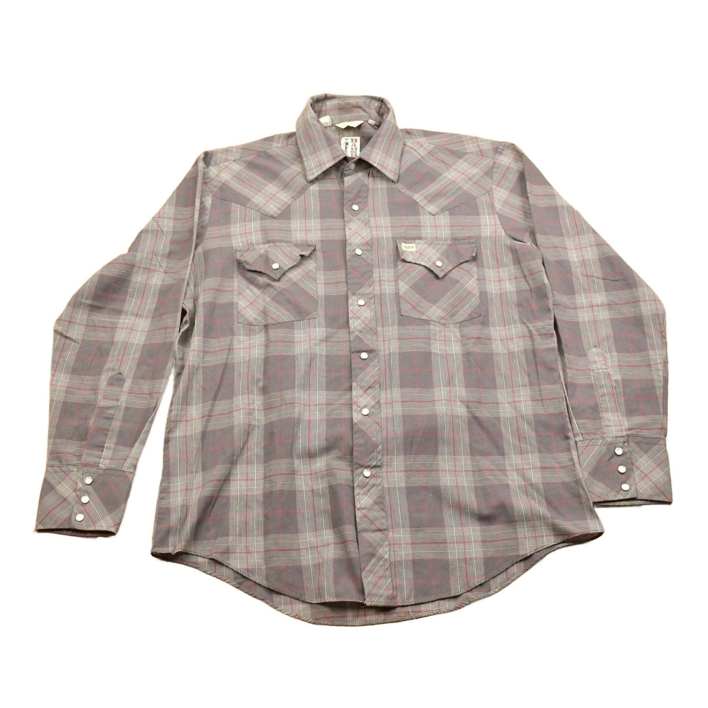 Vintage 1990s Bar B Western Wear Plaid Flannel Button Up Shirt Men's Large from propervintagecanada