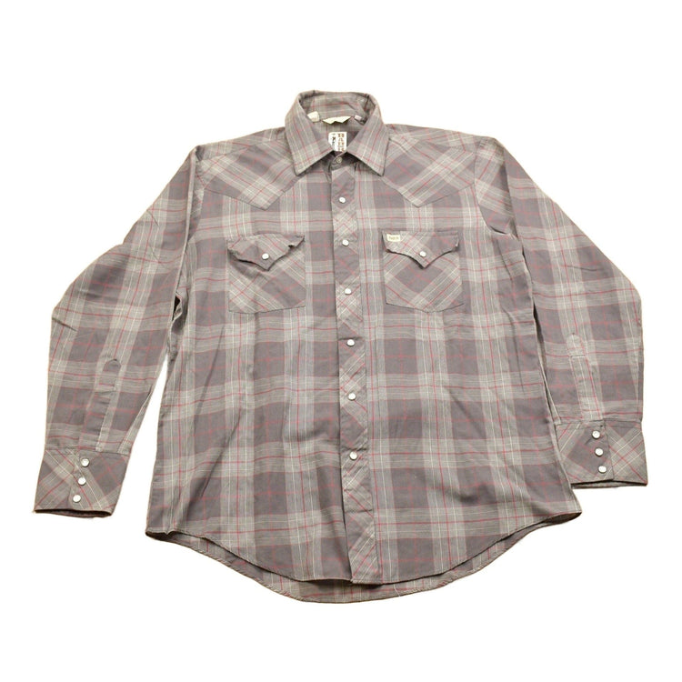 Vintage 1990s Bar B Western Wear Plaid Flannel Button Up Shirt Men's Large from propervintagecanada