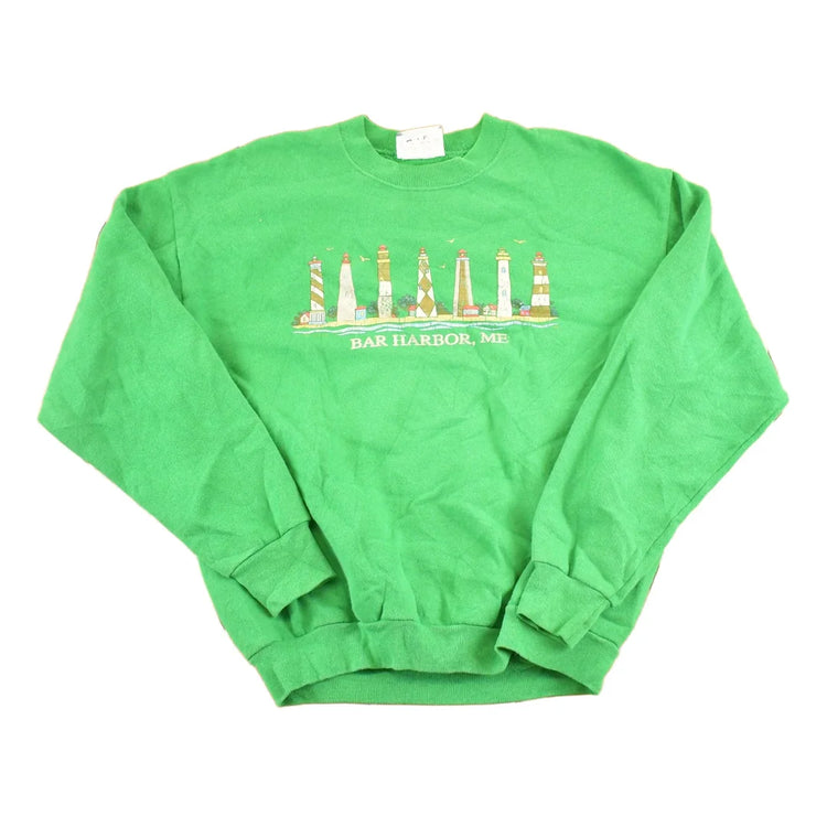 Vintage 1990s Bar Harbor Lighthouses Souvenir Crewneck Sweatshirt Men's M from propervintagecanada