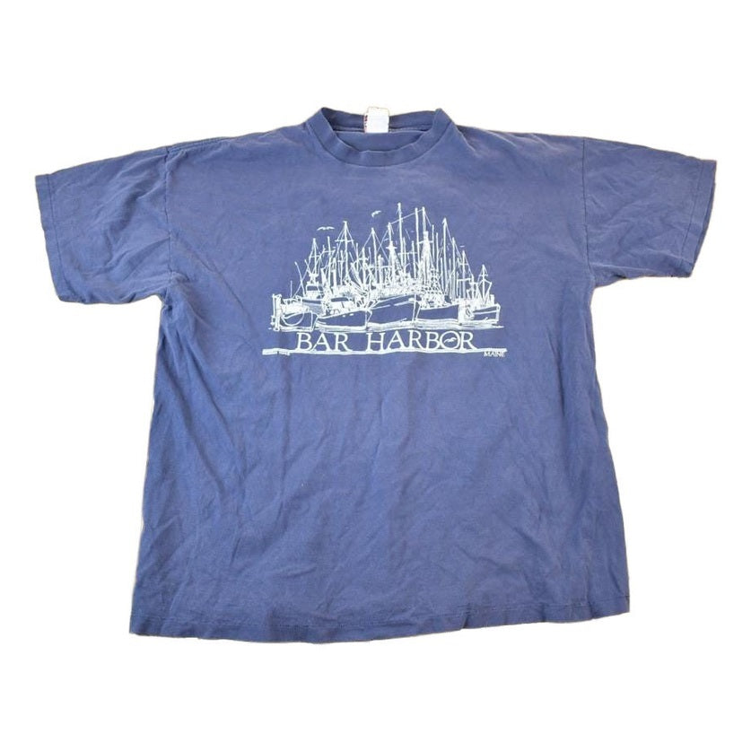 Vintage 1990s Bar Harbor Souvenir Single Stitch Graphic Print T-Shirt Men's XL from propervintagecanada