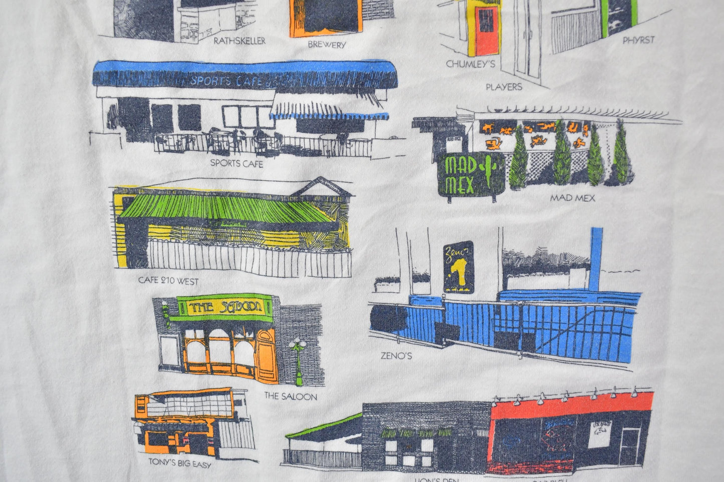 Vintage 1990s Bar Tour Downtown State University Collegiate College Bar Tour T-Shirt Men's XL from propervintagecanada