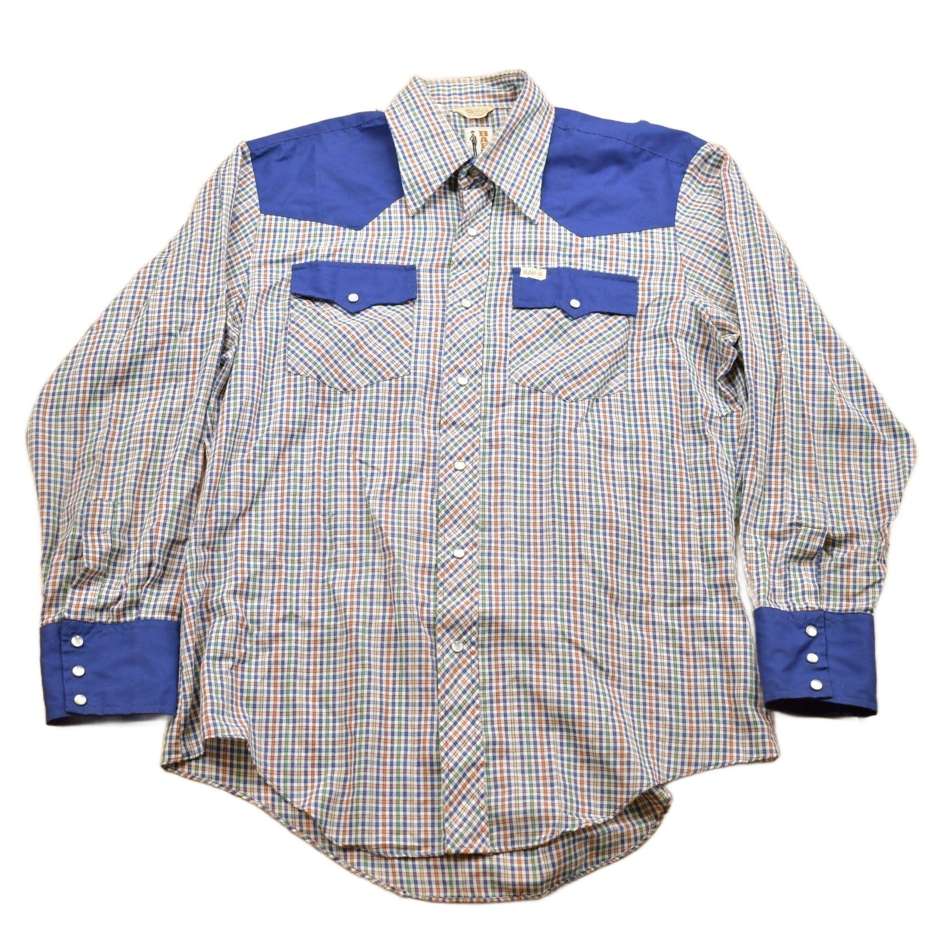 Vintage 1990s Barb B Check Pattern Western Button Up Shirt Men's Medium from propervintagecanada