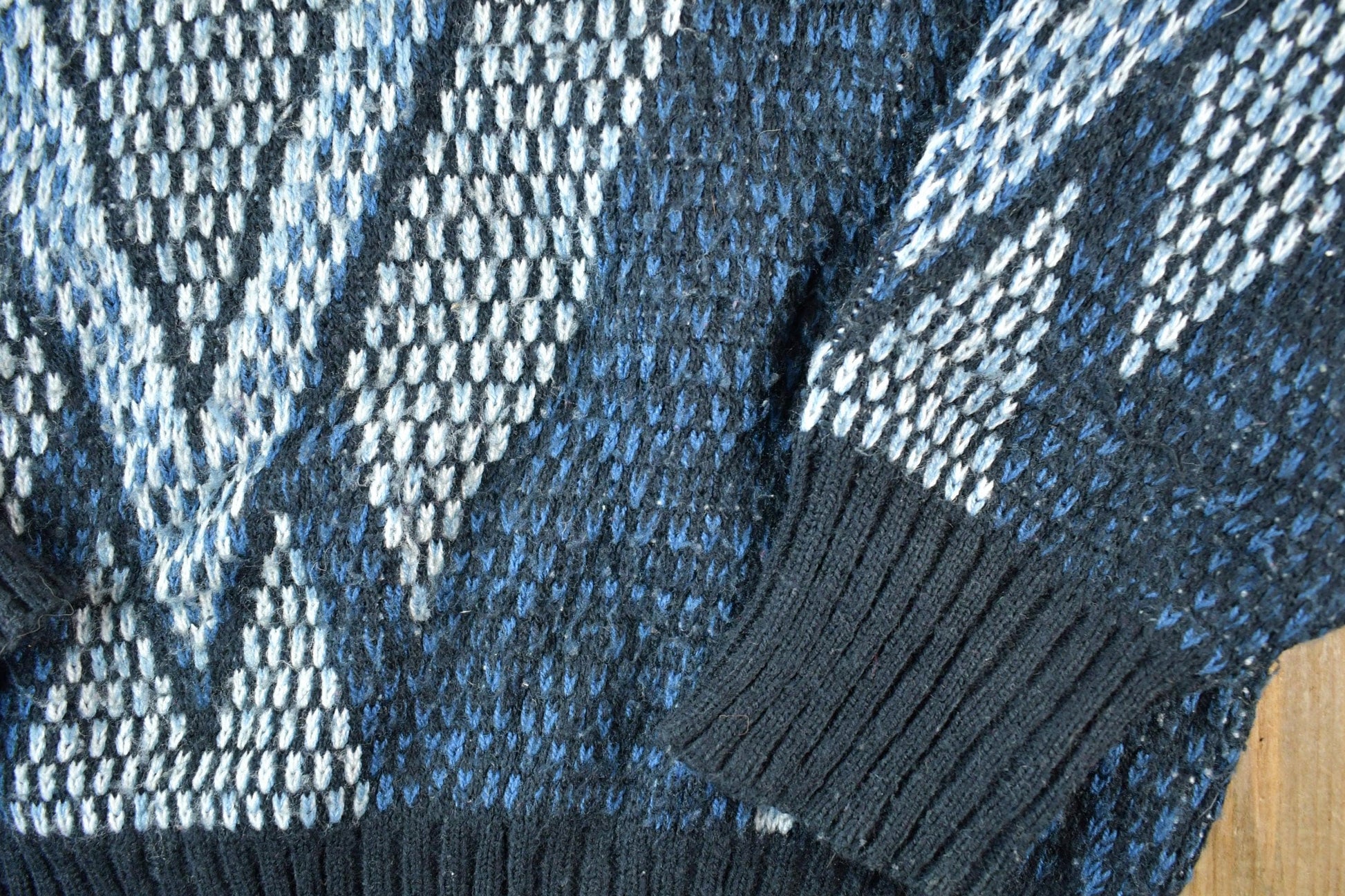 Vintage 1990s Barnaby Knit Abstract Pattern Crewneck Sweater Men's Large from propervintagecanada