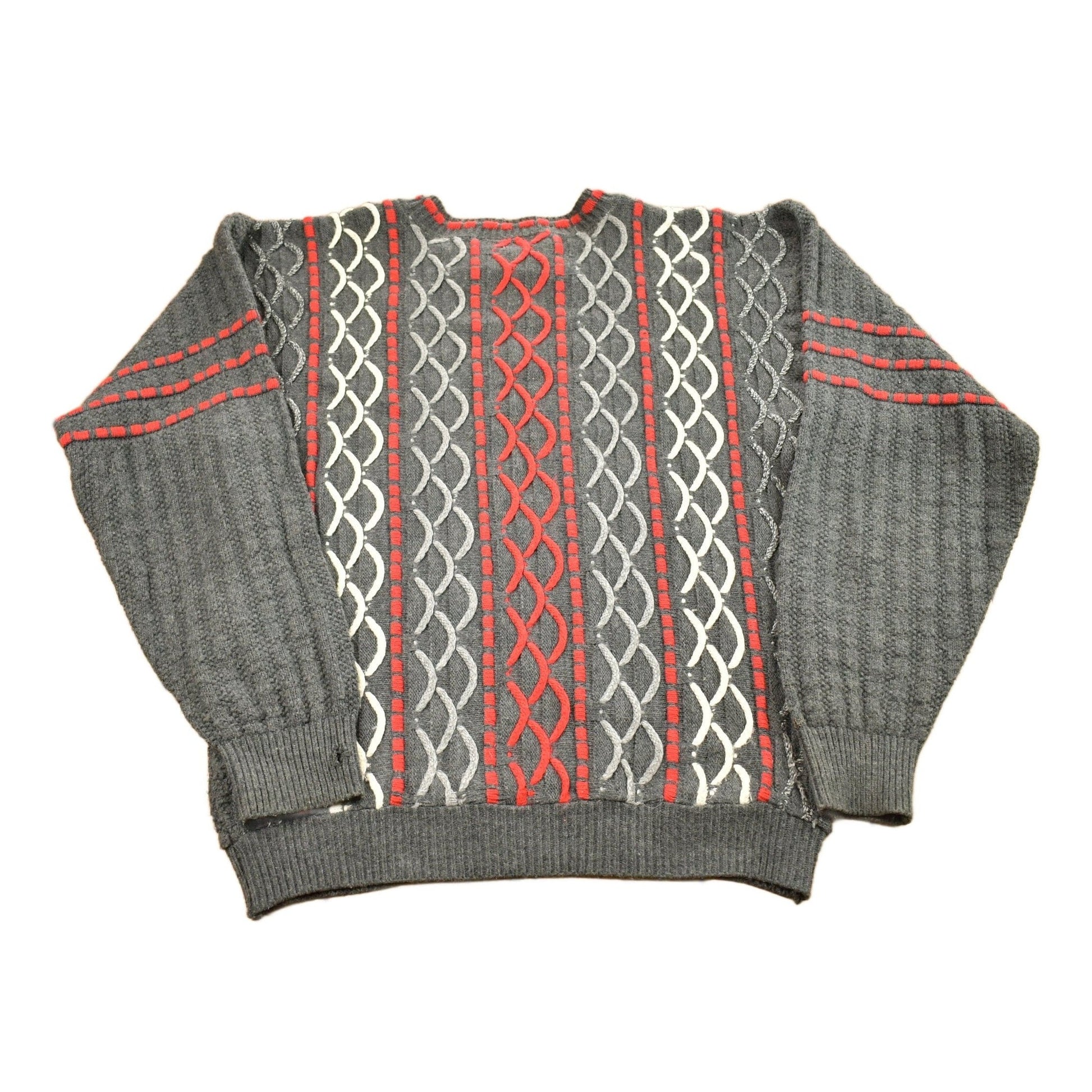 Vintage 1990s Barrel Made In USA Knitted Cable Knit SweaterMen's Medium from propervintagecanada