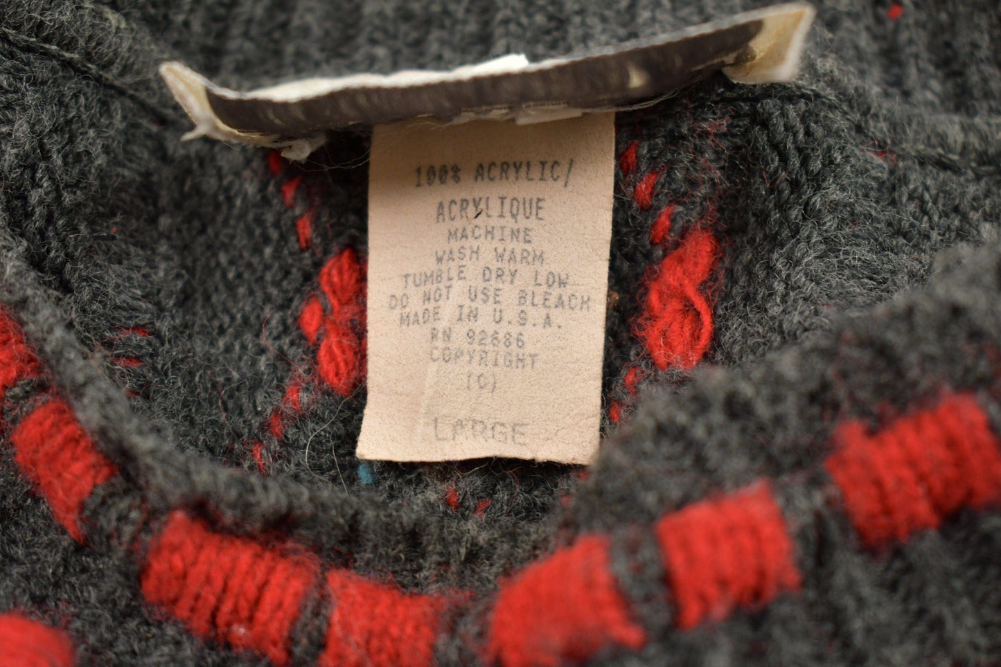 Vintage 1990s Barrel Made In USA Knitted Cable Knit SweaterMen's Medium from propervintagecanada