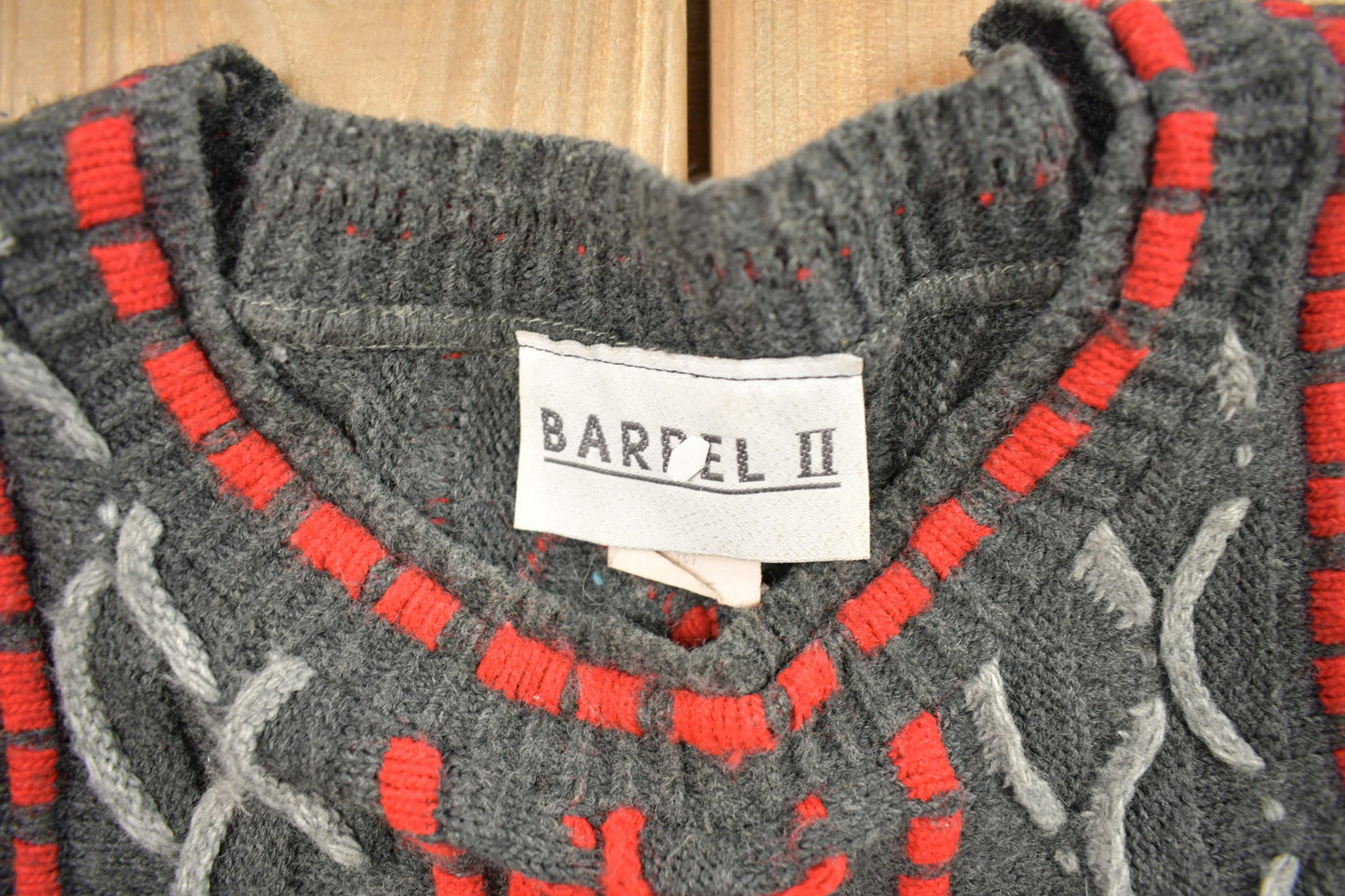 Vintage 1990s Barrel Made In USA Knitted Cable Knit SweaterMen's Medium from propervintagecanada