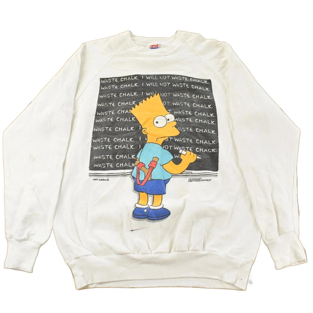 Vintage 1990s Bart Simpson Graphic Crewneck Sweatshirt Men's Medium / 90s Crewneck / Made In USA / Raglan Sweater / TV Cartoon Promo from propervintagecanada