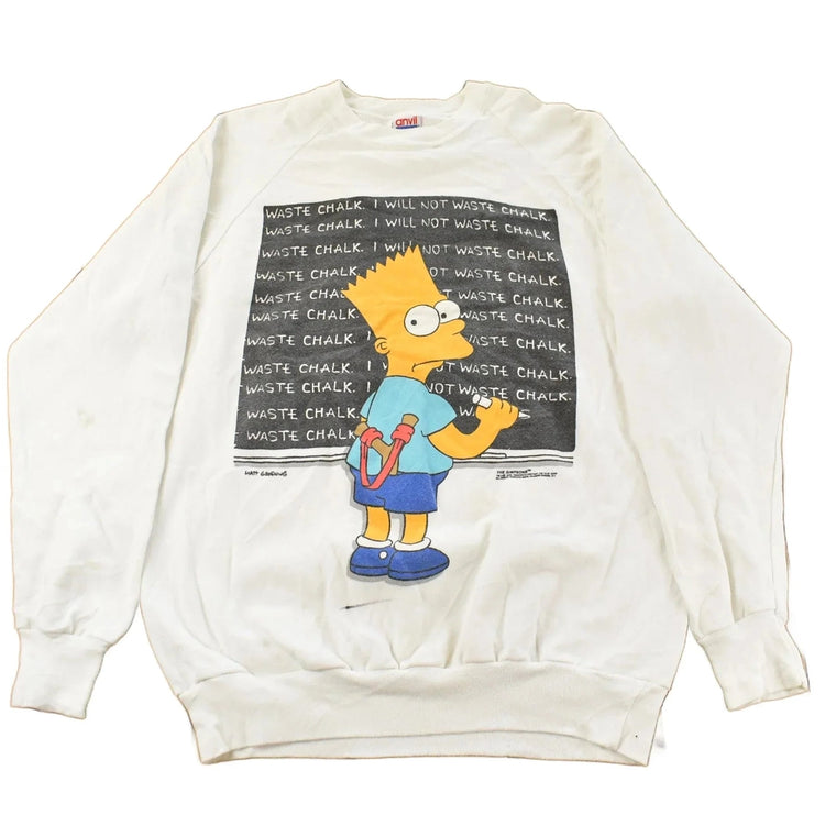 Vintage 1990s Bart Simpson Graphic Crewneck Sweatshirt Men's Medium / 90s Crewneck / Made In USA / Raglan Sweater / TV Cartoon Promo from propervintagecanada