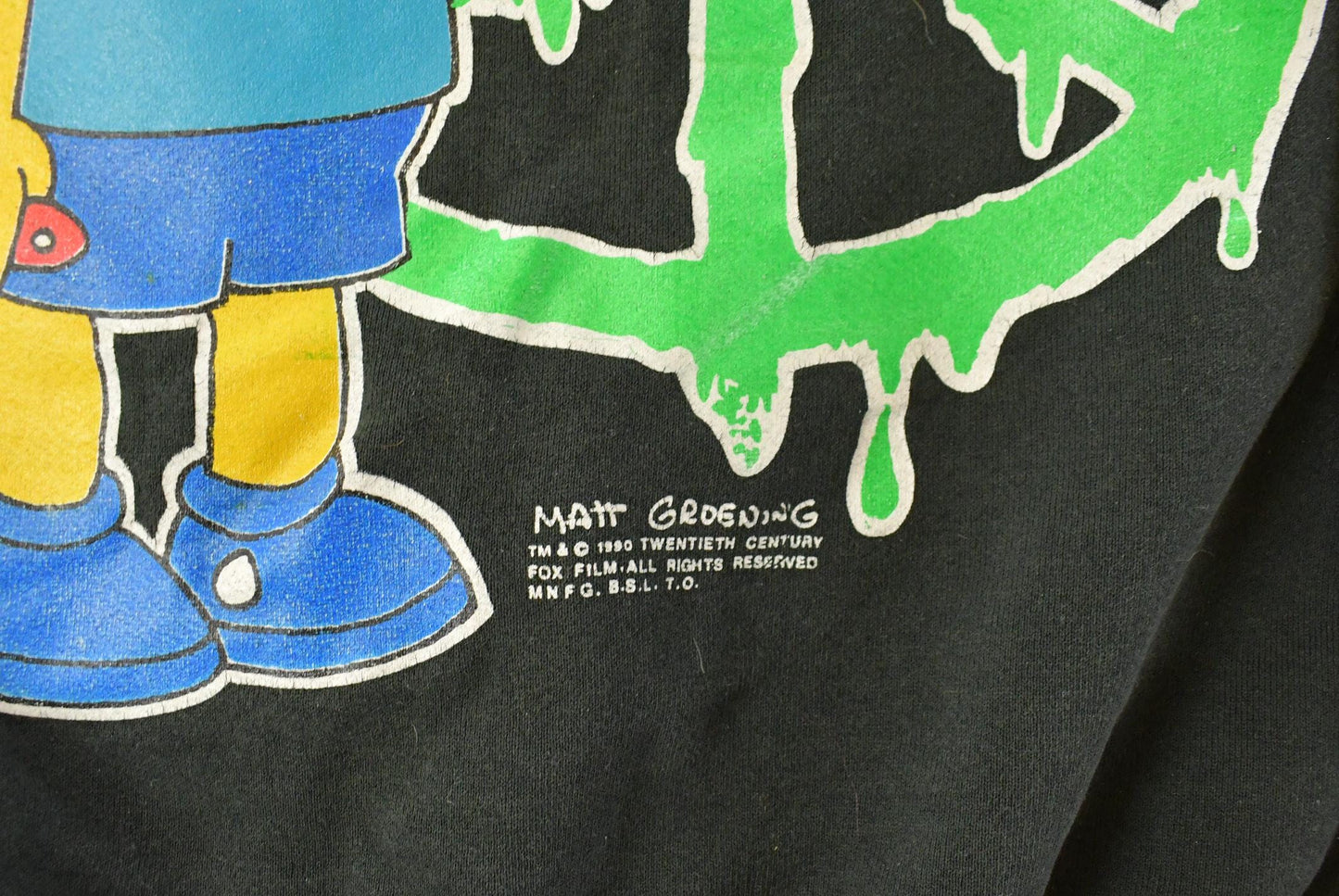Vintage 1990s Bart Simpson Peace Man Graphic Crewneck Sweatshirt Men's XL from propervintagecanada