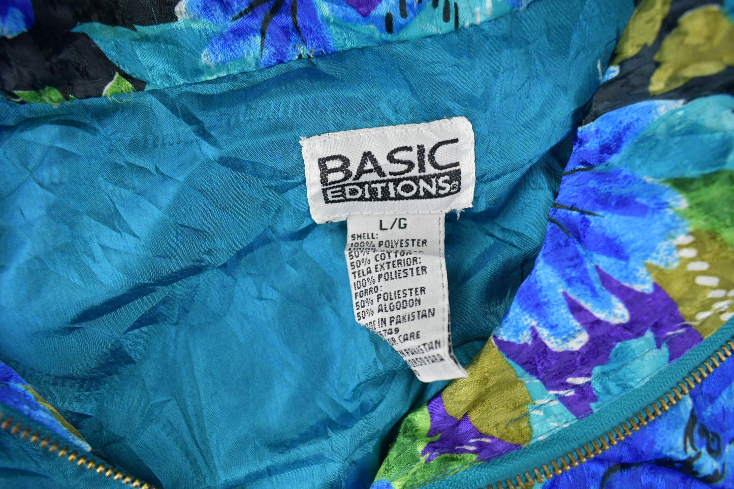 Vintage 1990s Basic Editions Women's Floral Windbreaker Jacket Women's Large from propervintagecanada