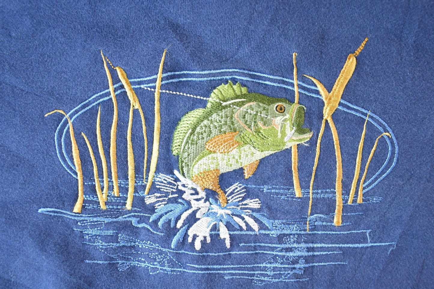 Vintage 1990s Bass Fishing Embroidered Crewneck Men's XL from propervintagecanada