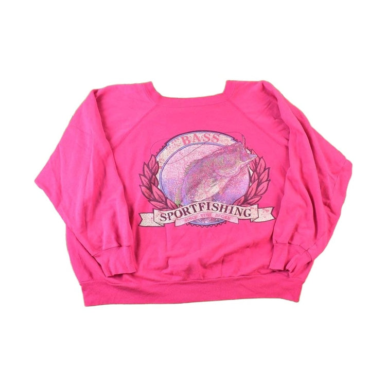 Vintage 1990s Bass Sport Fishing Outdoorsman Crewneck Sweatshirt Women's Large from propervintagecanada