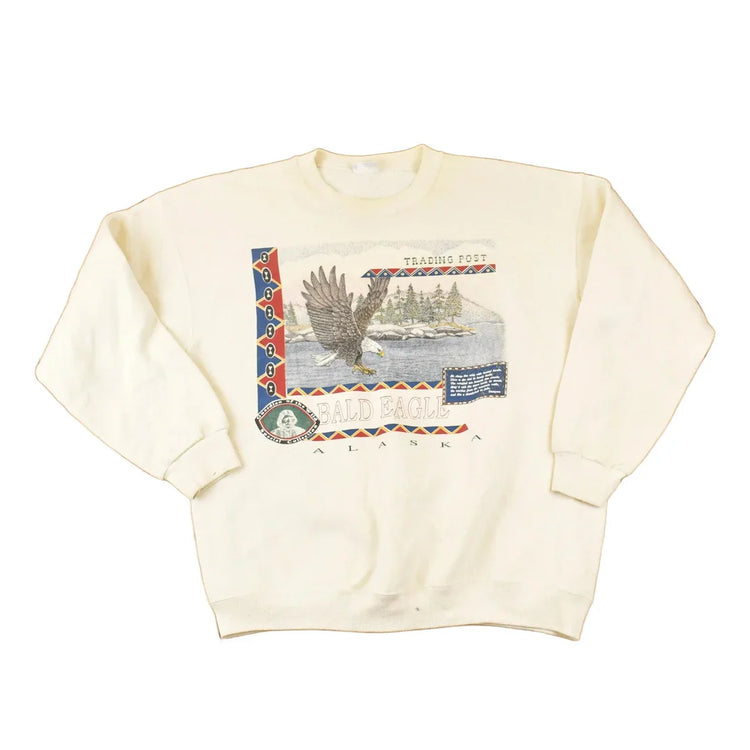 Vintage 1990s Bassett Walker Bald Eagle Graphic Print Crewneck Sweatshirt Mens XL from propervintagecanada