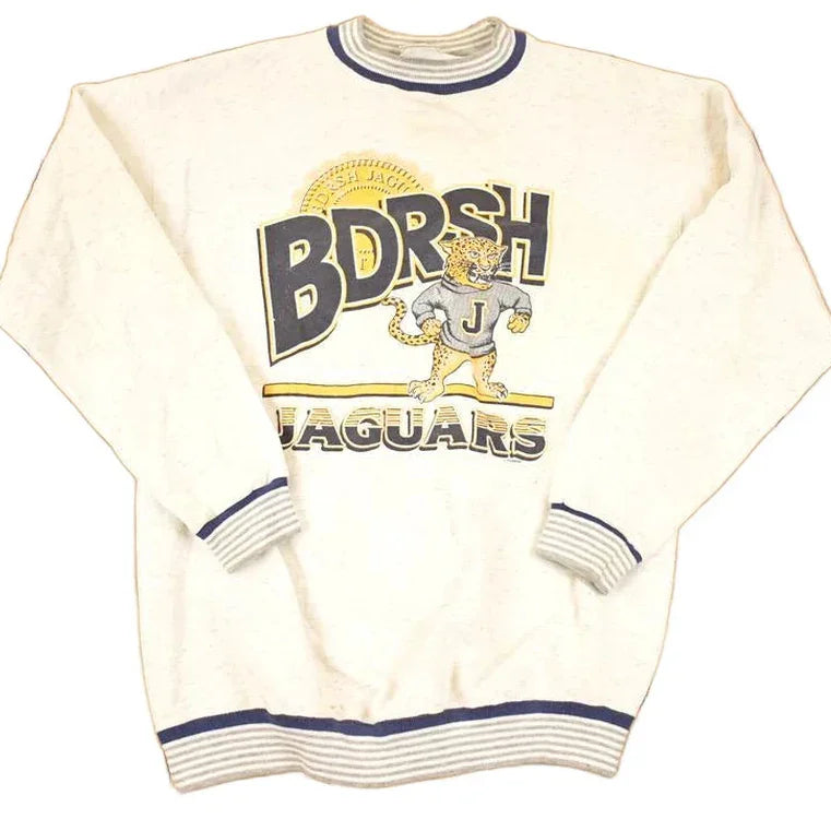 Vintage 1990s BDRSH Jaguars Cartoon University Crewneck Sweater Men's L / Made In USA / Vintage LA Loving Collegiate / 90's Sportswear from propervintagecanada