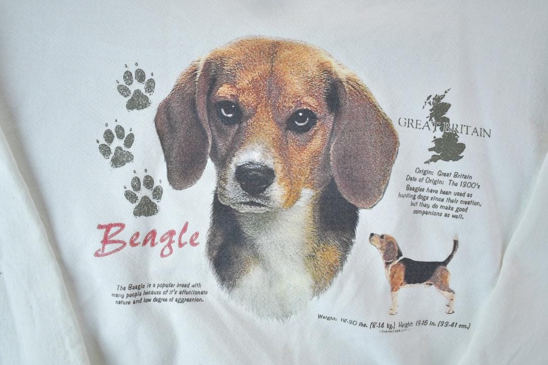 Vintage 1990s Beagle Bio Puppy Crewneck Men's Medium from propervintagecanada