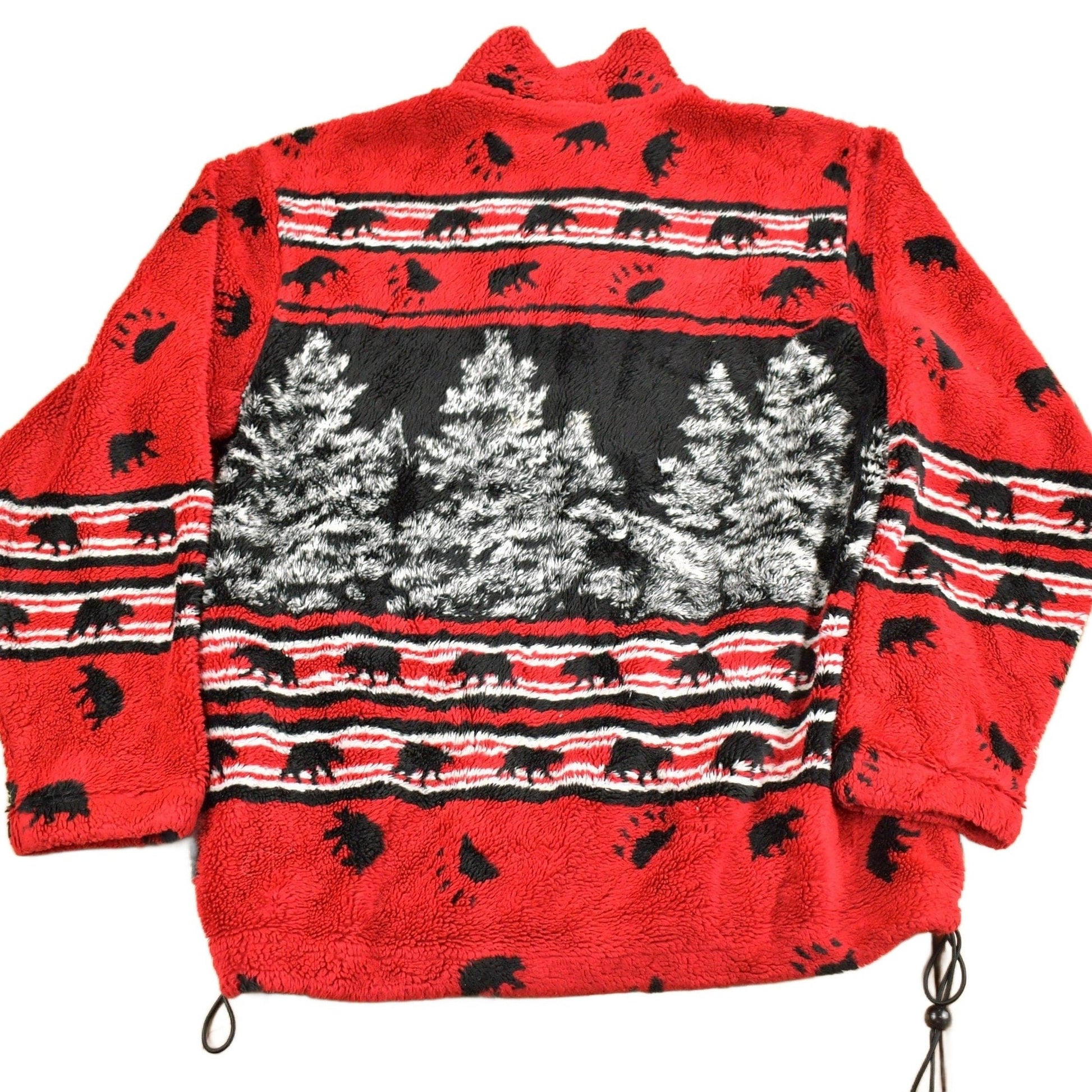 Vintage 1990s Bear & Wilderness Theme All Over Print Fleece Sweater Men's M from propervintagecanada