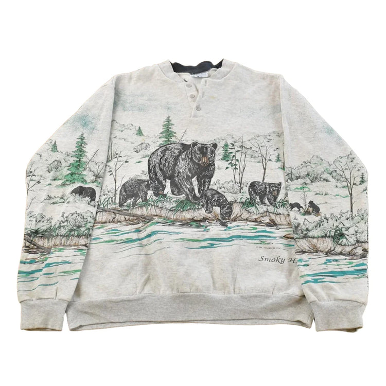 Vintage 1990s Bears Smoky Hills Henley Sweatshirt Men's L from propervintagecanada