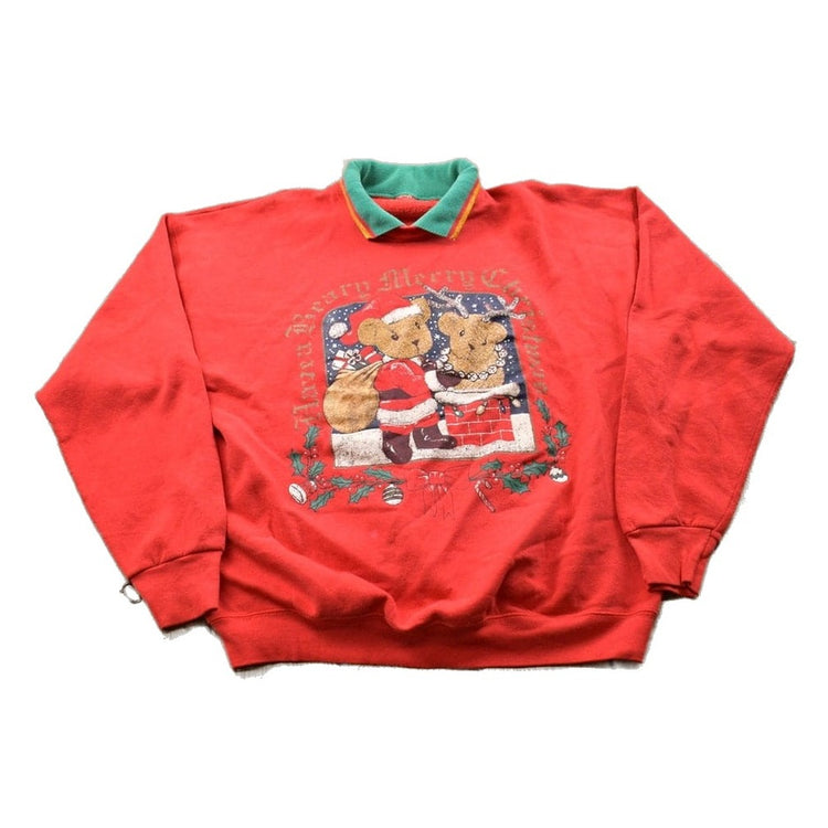 Vintage 1990s Beary Christmas Sweater Men's Medium from propervintagecanada
