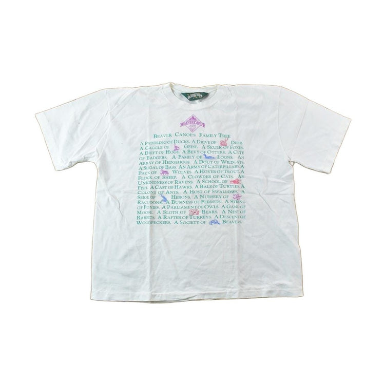 Vintage 1990s Beaver Canoe Family Tree Graphic T-Shirt Men's Large from propervintagecanada