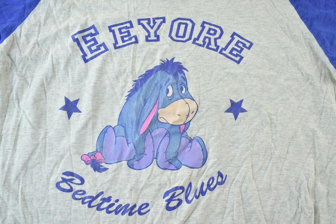 Vintage 1990s Bedtime Blues Eeyore Disney Cartoon Promo T-Shirt Men's XL from propervintagecanada