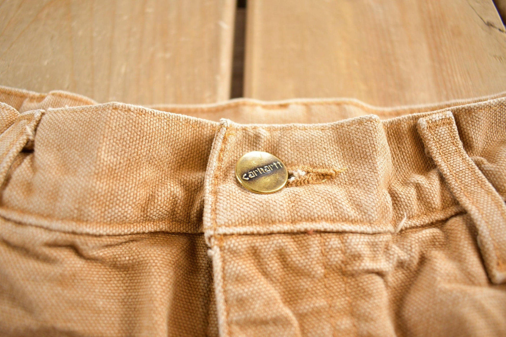 Vintage 1990s Beige Carhartt Work Pants Men's 32 x 30 from propervintagecanada