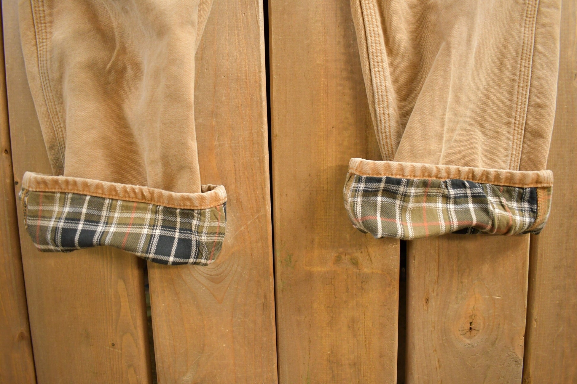 Vintage 1990s Beige Carhartt Work Pants Men's 32 x 30 from propervintagecanada