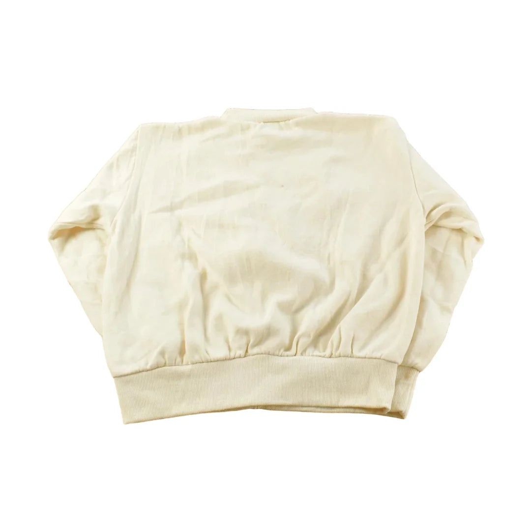 Vintage 1990s Beige Embroidered Reebok Shoulder Mini Logo Crewneck Sweatshirt Men's S from propervintagecanada