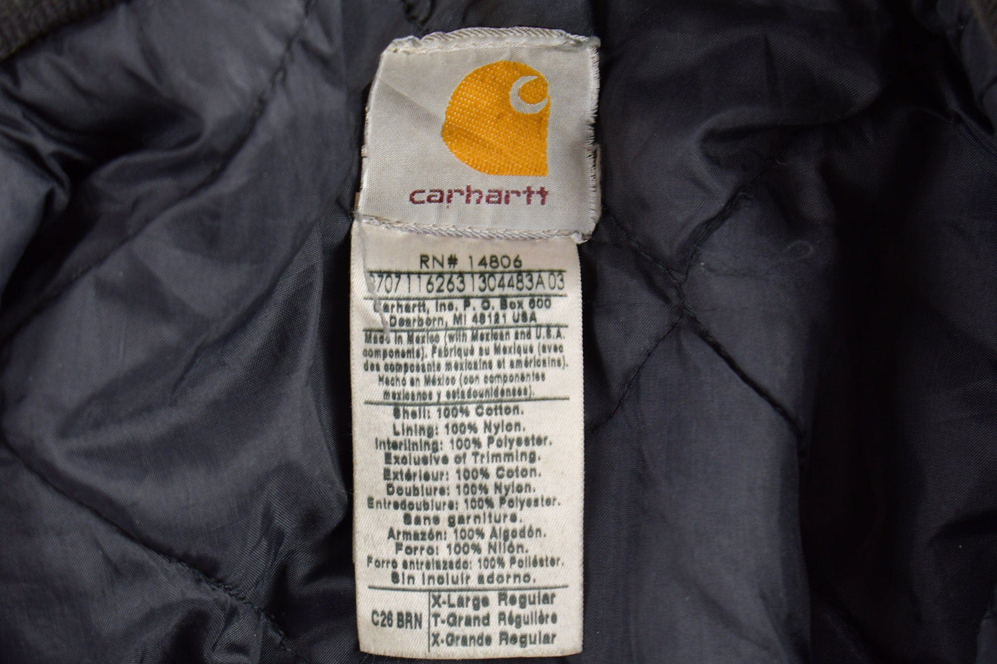 Vintage 1990s Beige Quilt Lined Carhartt Traditional Jacket Men's XL from propervintagecanada