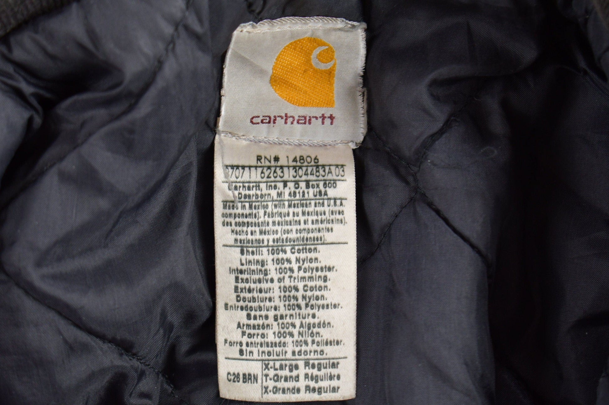 Vintage 1990s Beige Quilt Lined Carhartt Traditional Jacket Men's XL from propervintagecanada