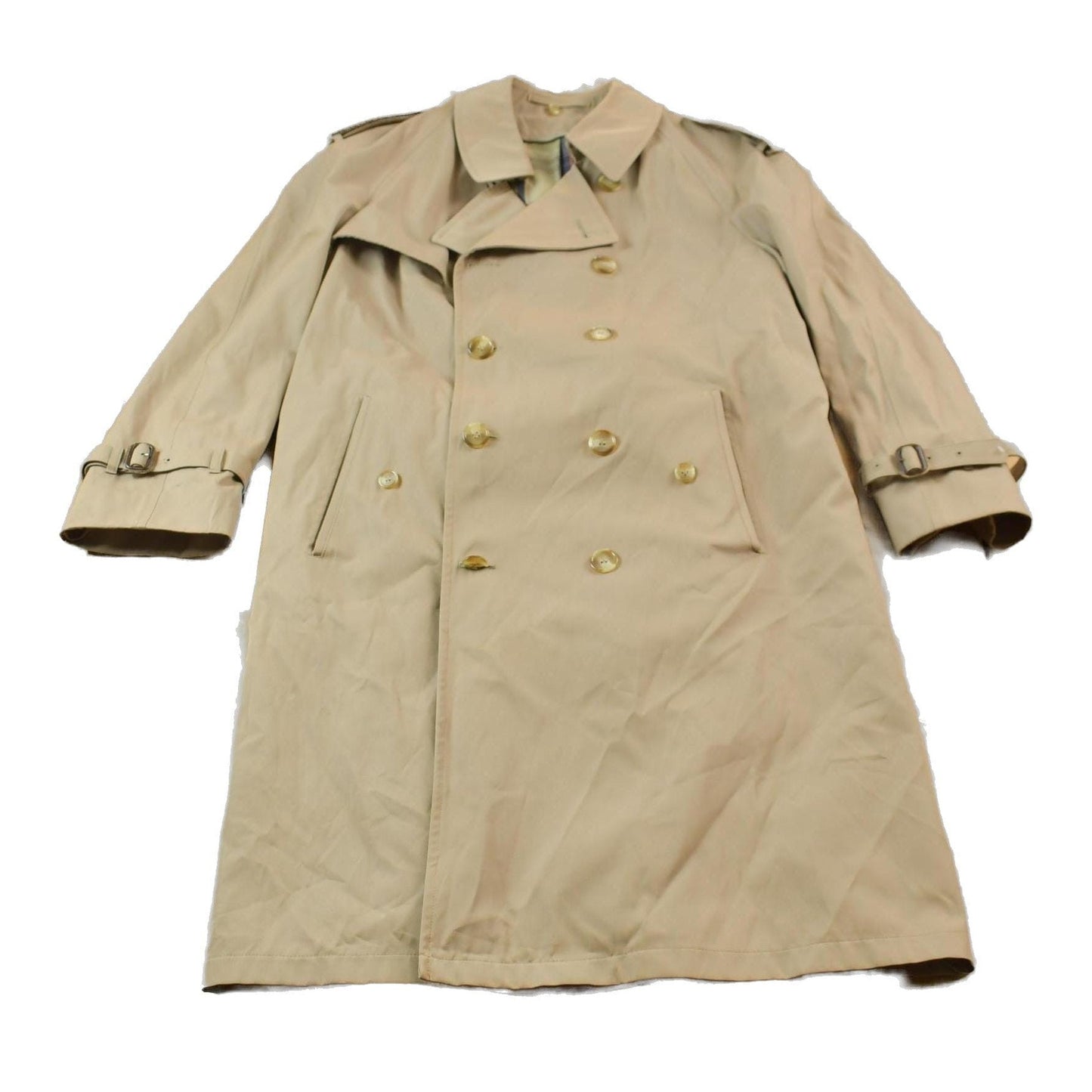 Vintage 1990s Beige Trench Coat Men's Medium from propervintagecanada