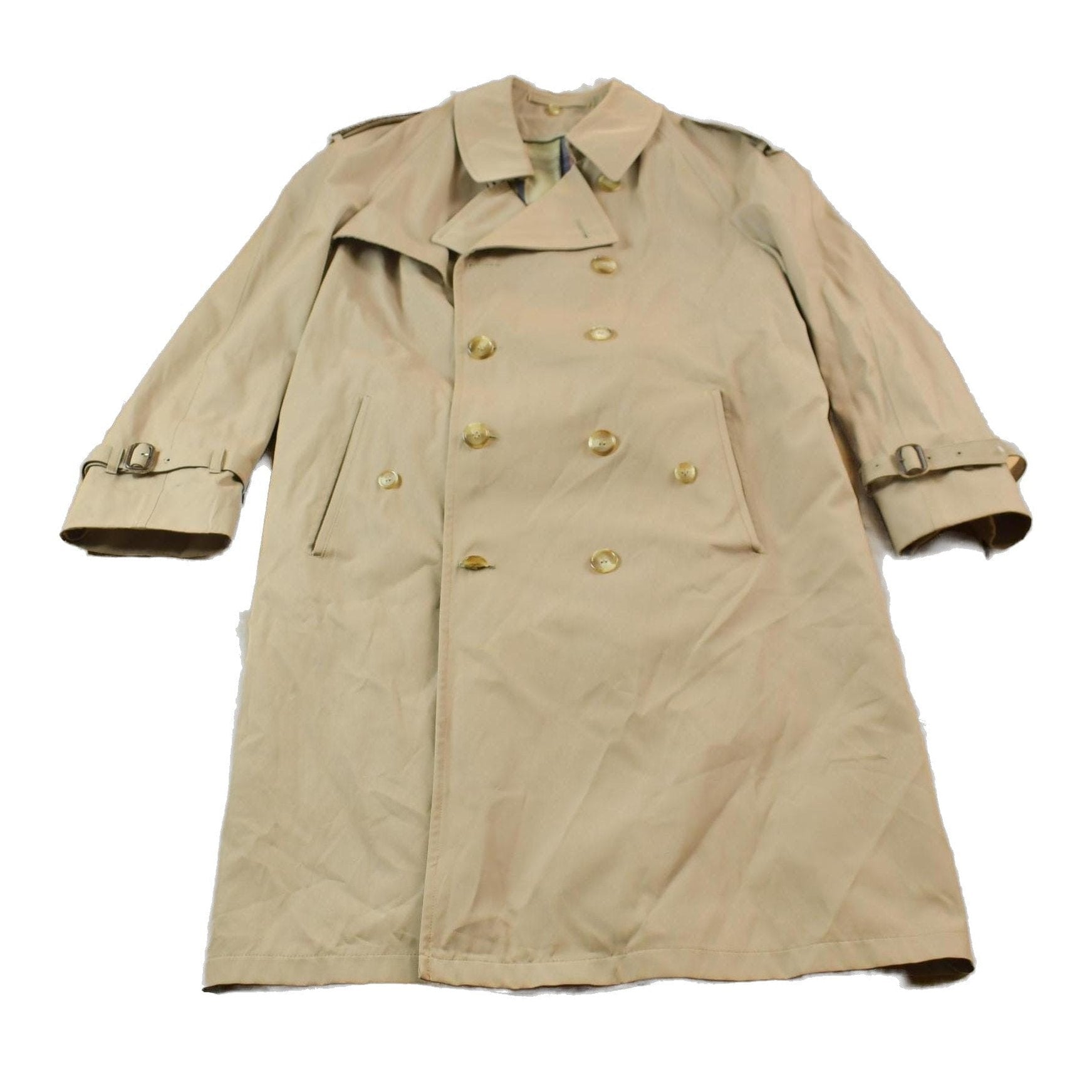 Vintage 1990s Beige Trench Coat Men's Medium from propervintagecanada