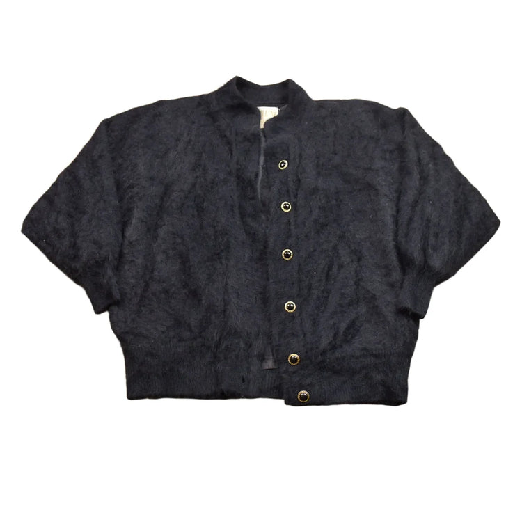 Vintage 1990s Belldini Women's Angora Fur Button Up Top from propervintagecanada