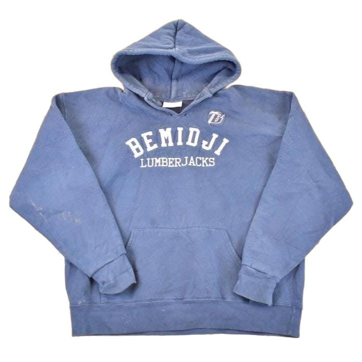 Vintage 1990s Bemidji Lumberjacks Heavyweight Embroidered Hoodie Sweatshirt Men's XL from propervintagecanada