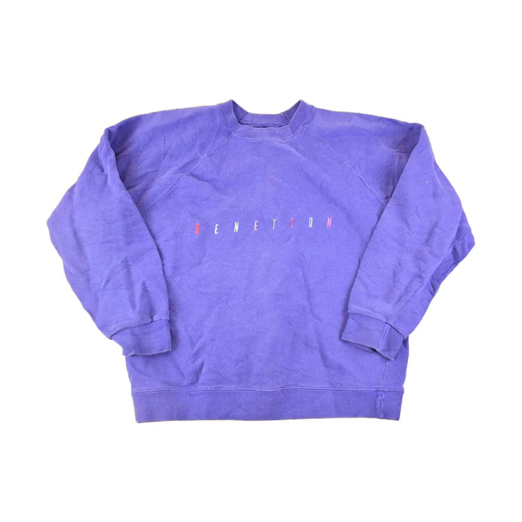 Vintage 1990s Benetton Souvenir Embroidered Text Crewneck Sweatshirt Women's L from propervintagecanada