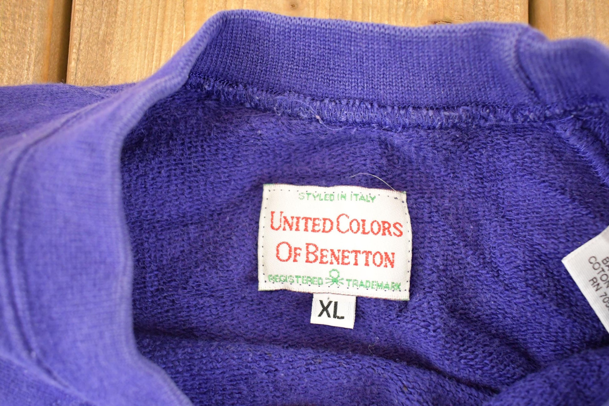 Vintage 1990s Benetton Souvenir Embroidered Text Crewneck Sweatshirt Women's L from propervintagecanada