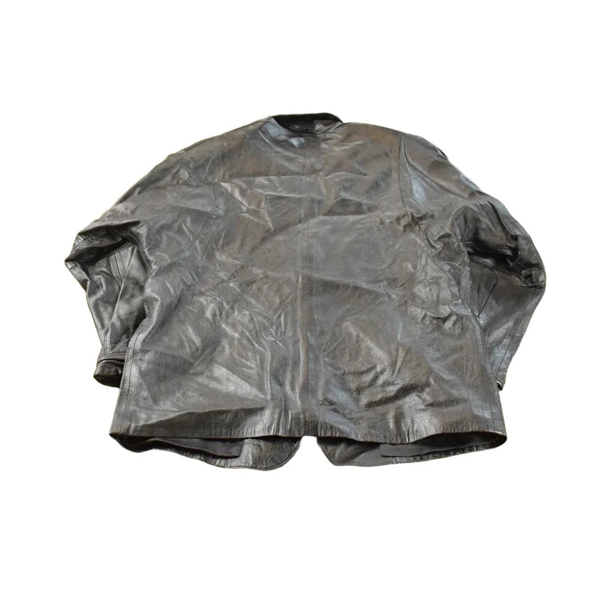 Vintage 1990s Benlo Leather Blazer Coat Jacket Women's L / Made in Italy / 90s Streetwear from propervintagecanada