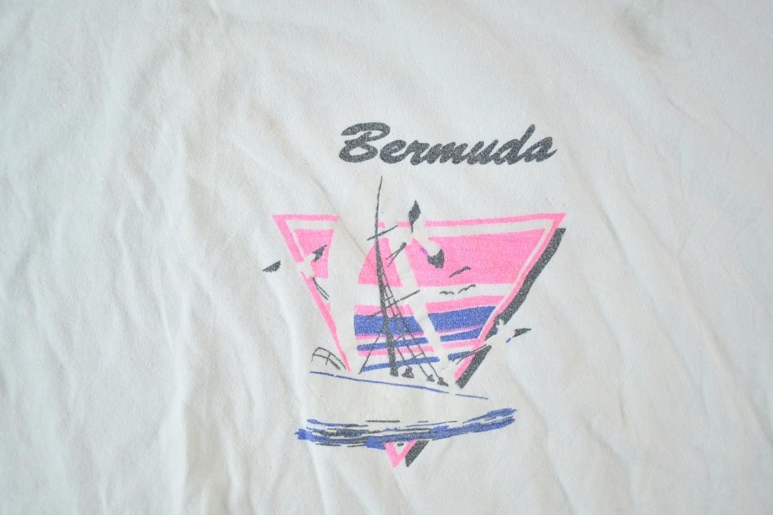 Vintage 1990s Bermuda Bananas Sailing Souvenir Single Stitch Graphic Print T-Shirt Made In USA Men's 2XL from propervintagecanada