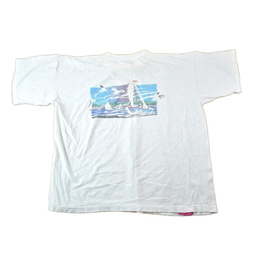 Vintage 1990s Bermuda Bananas Sailing Souvenir Single Stitch Graphic Print T-Shirt Made In USA Men's 2XL from propervintagecanada