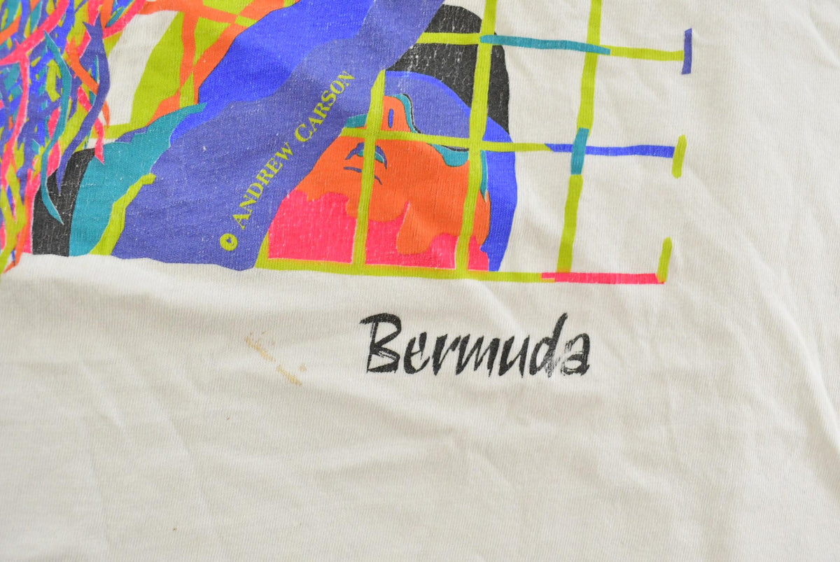 Vintage 1990s Bermuda Beach Volleyball Graphic T-Shirt Men's L from propervintagecanada