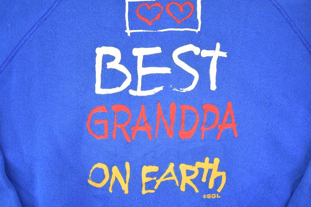 Vintage 1990s Best Grandpa On Earth Cute Souvenir Crewneck Sweatshirt Men's L / 90's Tourist Vacation Graphic Sweater from propervintagecanada
