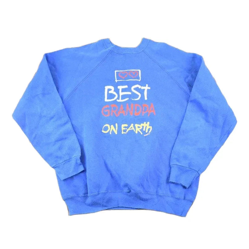 Vintage 1990s Best Grandpa On Earth Cute Souvenir Crewneck Sweatshirt Men's L / 90's Tourist Vacation Graphic Sweater from propervintagecanada