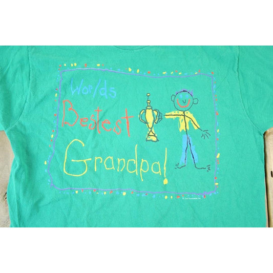 Vintage 1990s Best Grandpa Souvenir Single Stitch Graphic Print T-Shirt Men's Small from propervintagecanada