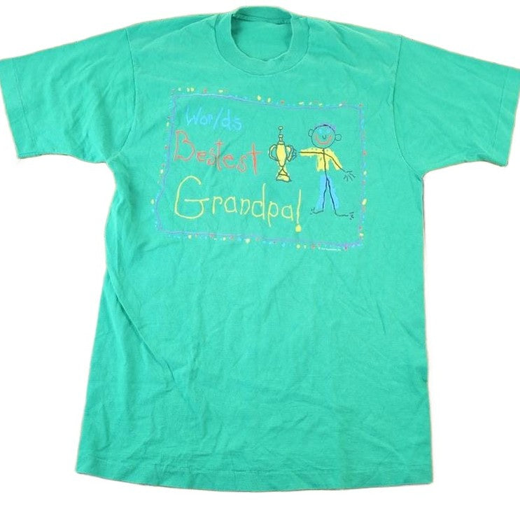 Vintage 1990s Best Grandpa Souvenir Single Stitch Graphic Print T-Shirt Men's Small from propervintagecanada