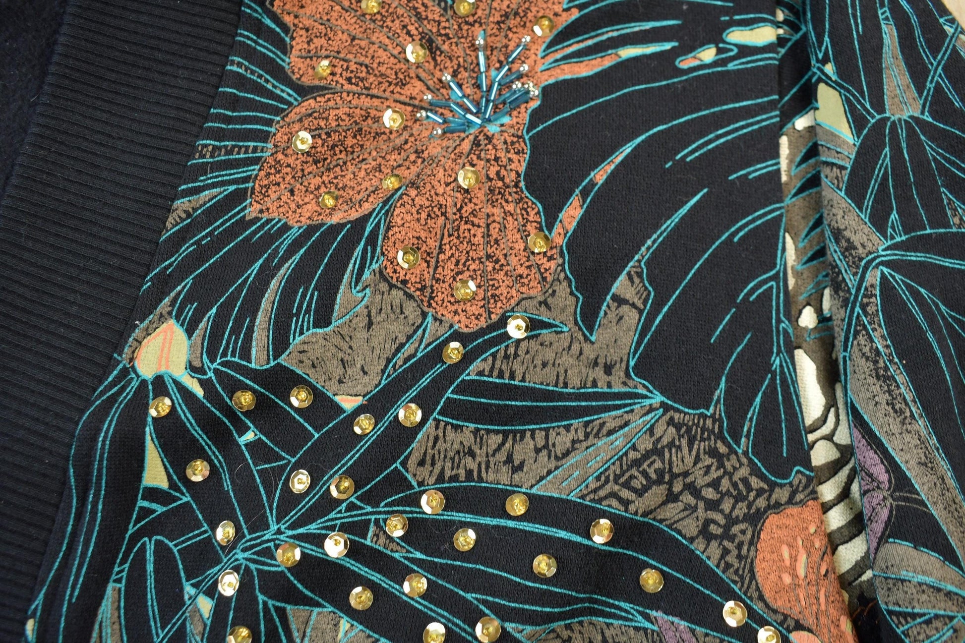 Vintage 1990s Betas Choice Back Splash Cardigan Sweater Men's Large from propervintagecanada