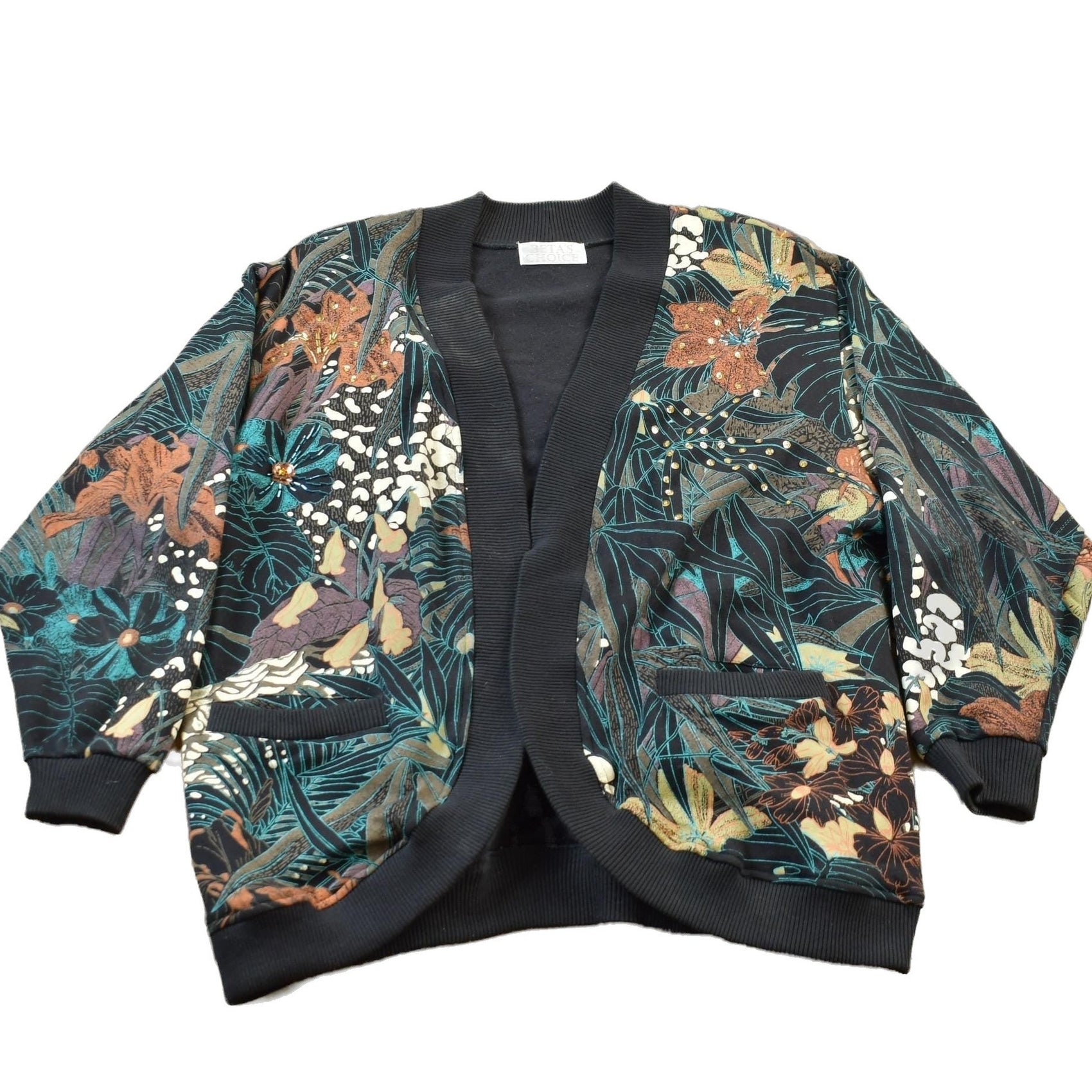 Vintage 1990s Betas Choice Back Splash Cardigan Sweater Men's Large from propervintagecanada