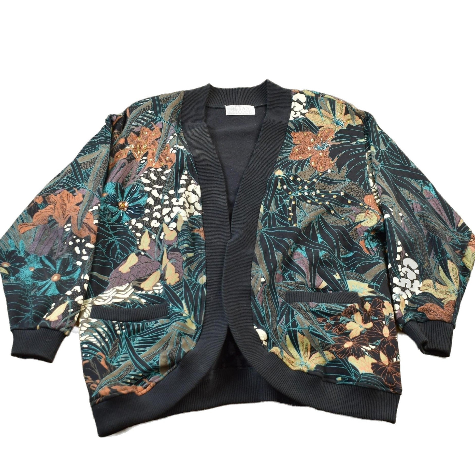 Vintage 1990s Betas Choice Back Splash Cardigan Sweater Men's Large from propervintagecanada