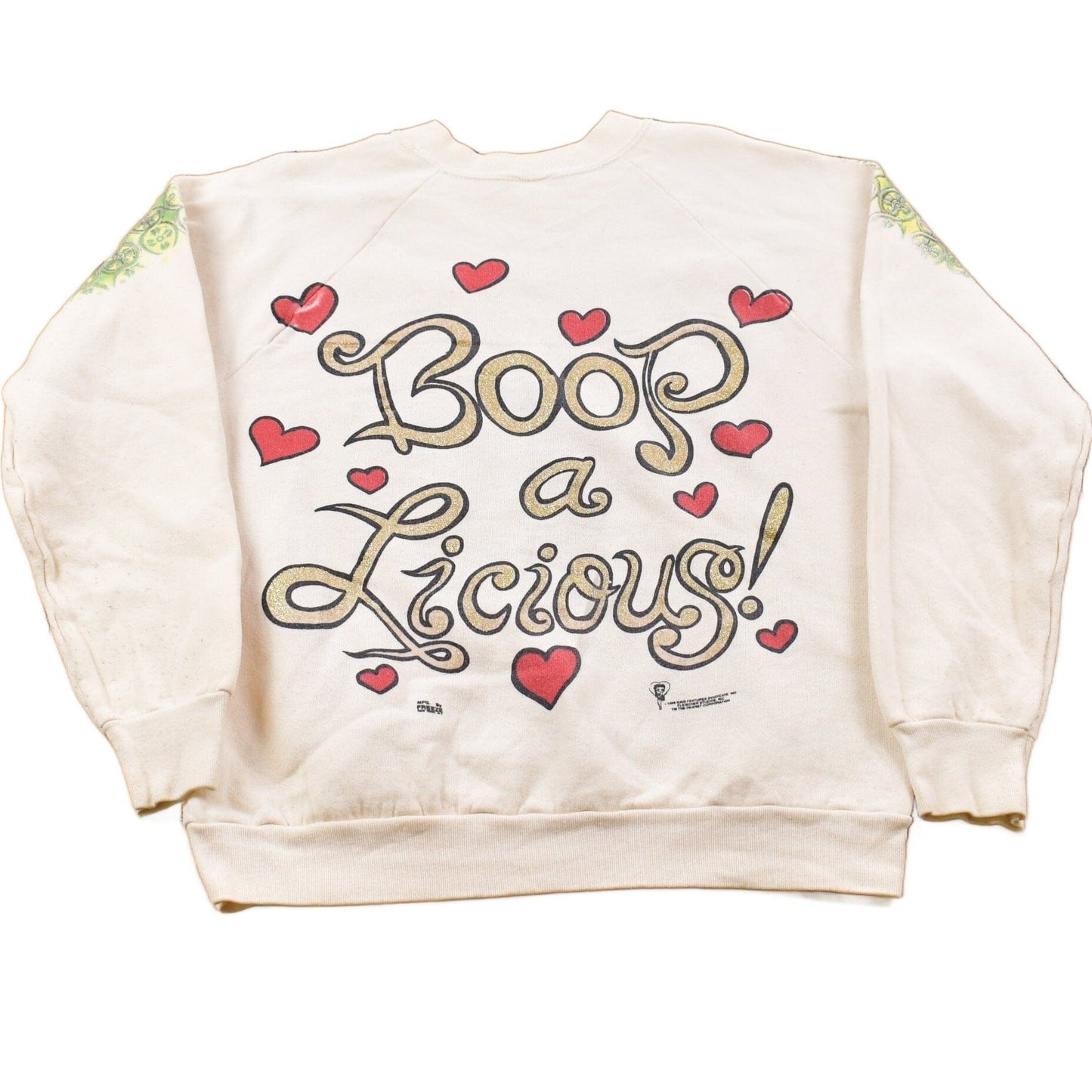 Vintage 1990s Betty Boop " You Go Girl" All Over Print Crewneck Sweatshirt Youth M from propervintagecanada